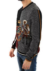 Dolce & Gabbana Multicolor KING Knight Monkey Knitted Cashmere Wool Sweater