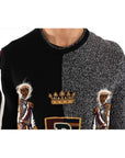 Dolce & Gabbana Multicolor KING Knight Monkey Knitted Cashmere Wool Sweater