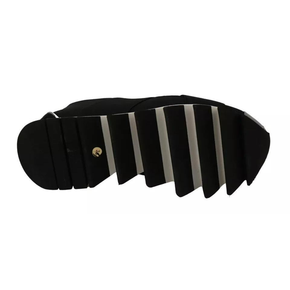 Dolce & Gabbana Black Shark Neoprene Stretch Sneakers Shoes