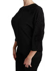 Dolce & Gabbana Black Floral Embroidered Blouse Silk Top