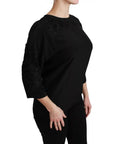 Dolce & Gabbana Black Floral Embroidered Blouse Silk Top