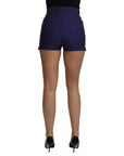 Dolce & Gabbana Blue High Waist Mini Hot Pants Cotton Shorts