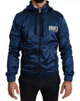 Dolce & Gabbana Blue Zipper Hooded DG Sport Sweater