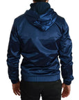Dolce & Gabbana Blue Zipper Hooded DG Sport Sweater