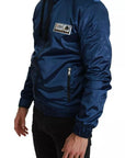 Dolce & Gabbana Blue Zipper Hooded DG Sport Sweater