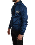 Dolce & Gabbana Blue Zipper Hooded DG Sport Sweater