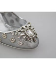 Dolce & Gabbana Silver Crystal Studs Heels Mary Janes Pumps Shoes