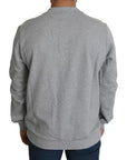 Dolce & Gabbana Gray Crown King Print Cotton Pullover Sweater