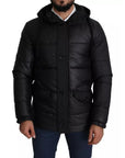 Dolce & Gabbana Black Hooded Polyester Men Coat Puffer Jacket