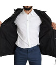 Dolce & Gabbana Black Hooded Polyester Men Coat Puffer Jacket