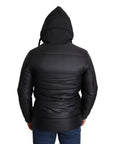 Dolce & Gabbana Black Hooded Polyester Men Coat Puffer Jacket