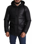 Dolce & Gabbana Black Hooded Polyester Men Coat Puffer Jacket