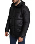 Dolce & Gabbana Black Hooded Polyester Men Coat Puffer Jacket