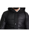 Dolce & Gabbana Black Hooded Polyester Men Coat Puffer Jacket