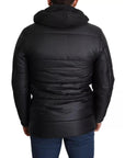 Dolce & Gabbana Black Hooded Polyester Men Coat Puffer Jacket