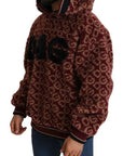 Dolce & Gabbana Red Beige Wool Oversize Hooded Pullover Sweater