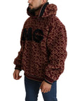 Dolce & Gabbana Red Beige Wool Oversize Hooded Pullover Sweater