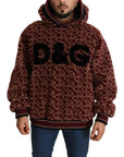 Dolce & Gabbana Red Beige Wool Oversize Hooded Pullover Sweater