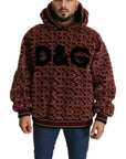 Dolce & Gabbana Red Beige Wool Oversize Hooded Pullover Sweater