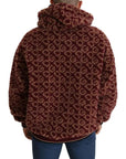 Dolce & Gabbana Red Beige Wool Oversize Hooded Pullover Sweater