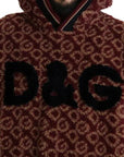 Dolce & Gabbana Red Beige Wool Oversize Hooded Pullover Sweater