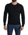 Dolce & Gabbana Black Cashmere Crew Neck Sweatshirt Sweater