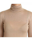 Dolce & Gabbana Beige Cashmere Silk Turtleneck Pullover Sweater