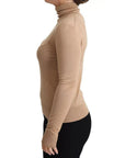 Dolce & Gabbana Beige Cashmere Silk Turtleneck Pullover Sweater