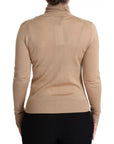 Dolce & Gabbana Beige Cashmere Silk Turtleneck Pullover Sweater