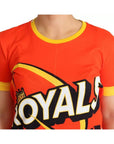 Dolce & Gabbana Orange Royals Print Round Neck T-shirt