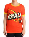 Dolce & Gabbana Orange Royals Print Round Neck T-shirt