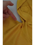 Dolce & Gabbana Yellow Silk Knit Pullover Ascot Collar Top