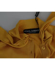 Dolce & Gabbana Yellow Silk Knit Pullover Ascot Collar Top