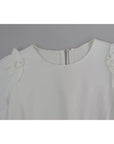 Dolce & Gabbana White Viscose Stretch Short Sleeves Blouse Top
