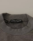 Dolce & Gabbana Gray Crown King Cotton Pullover Sweater
