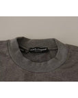 Dolce & Gabbana Gray Crown King Cotton Pullover Sweater