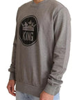 Dolce & Gabbana Gray Crown King Cotton Pullover Sweater