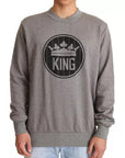 Dolce & Gabbana Gray Crown King Cotton Pullover Sweater