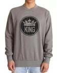 Dolce & Gabbana Gray Crown King Cotton Pullover Sweater