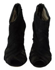 Dolce & Gabbana Black Tulle Ankle Boots Stiletto Heels Shoes