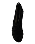 Dolce & Gabbana Black Tulle Ankle Boots Stiletto Heels Shoes