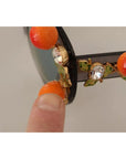 Dolce & Gabbana DG4283B Acetate Crystals Orange Applique Sunglasses