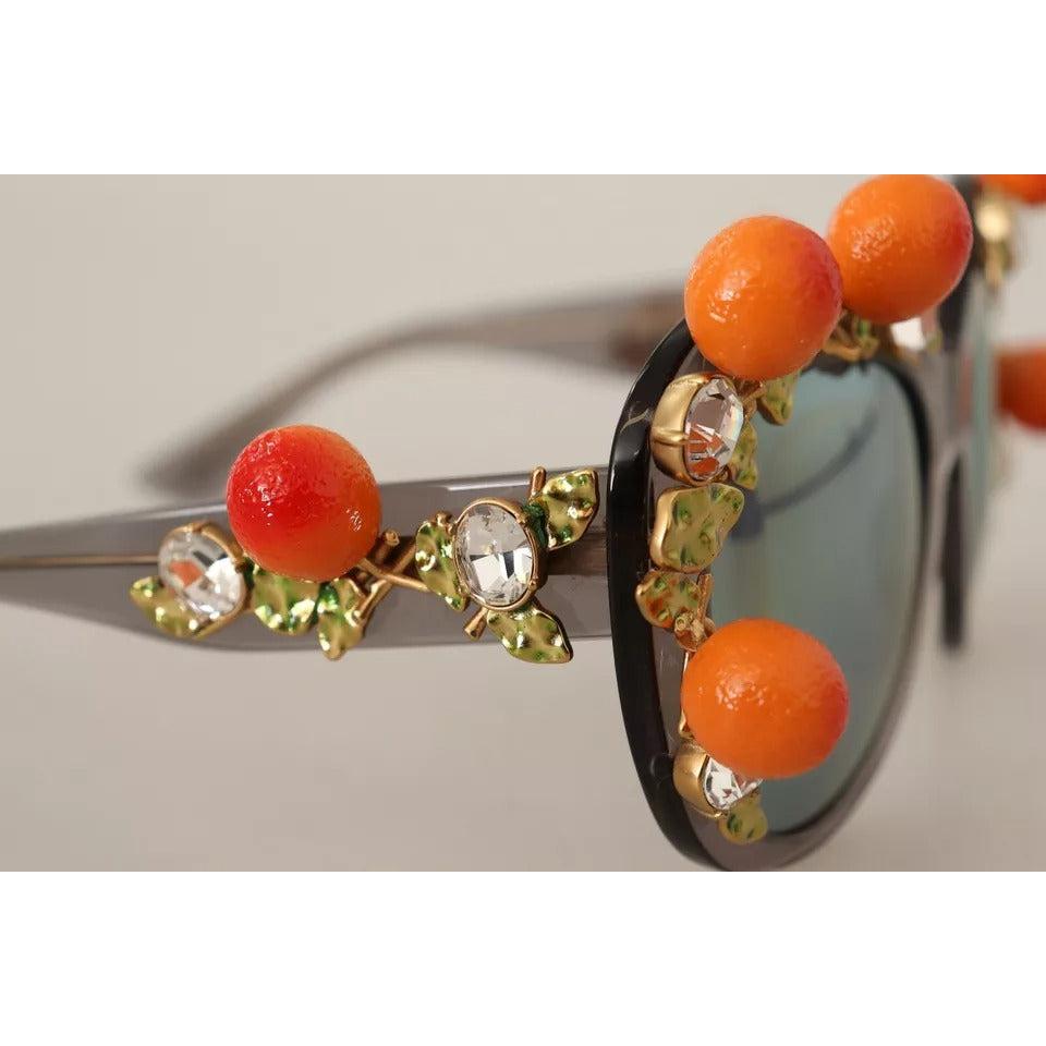 Dolce & Gabbana DG4283B Acetate Crystals Orange Applique Sunglasses