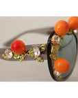 Dolce & Gabbana DG4283B Acetate Crystals Orange Applique Sunglasses