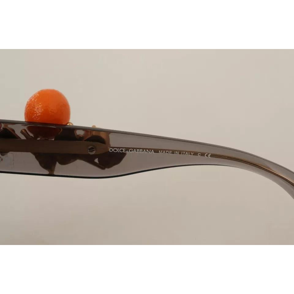 Dolce & Gabbana DG4283B Acetate Crystals Orange Applique Sunglasses