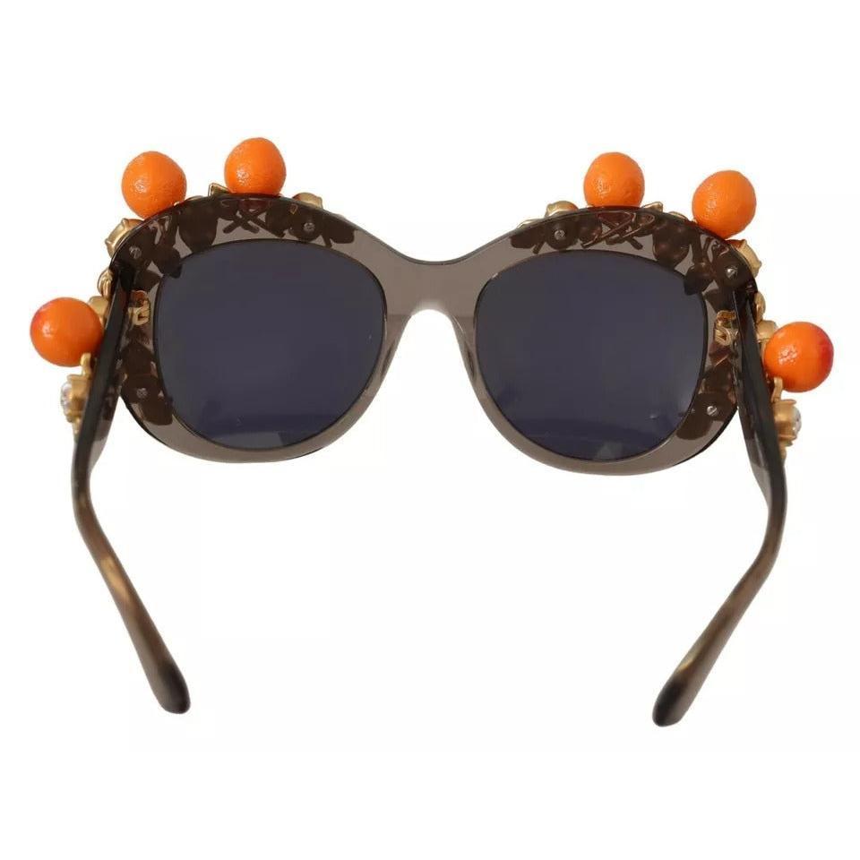 Dolce & Gabbana DG4283B Acetate Crystals Orange Applique Sunglasses