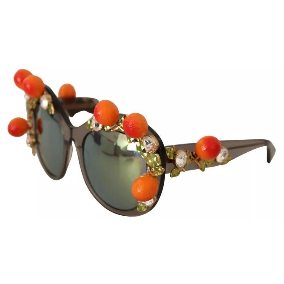 Dolce & Gabbana DG4283B Acetate Crystals Orange Applique Sunglasses