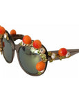Dolce & Gabbana DG4283B Acetate Crystals Orange Applique Sunglasses