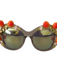 Dolce & Gabbana DG4283B Acetate Crystals Orange Applique Sunglasses