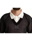 Dolce & Gabbana Black White Shirt One Piece Pullover Sweater